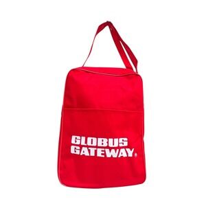Vtg Globus Gateway Canvas Travel Weekender Bag Red Retro Souvenir Carry On Tote